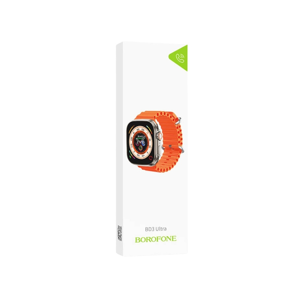 Smart Watch BD3 Ultra Borofone Sport Dorado, Correa Color Naranja 2