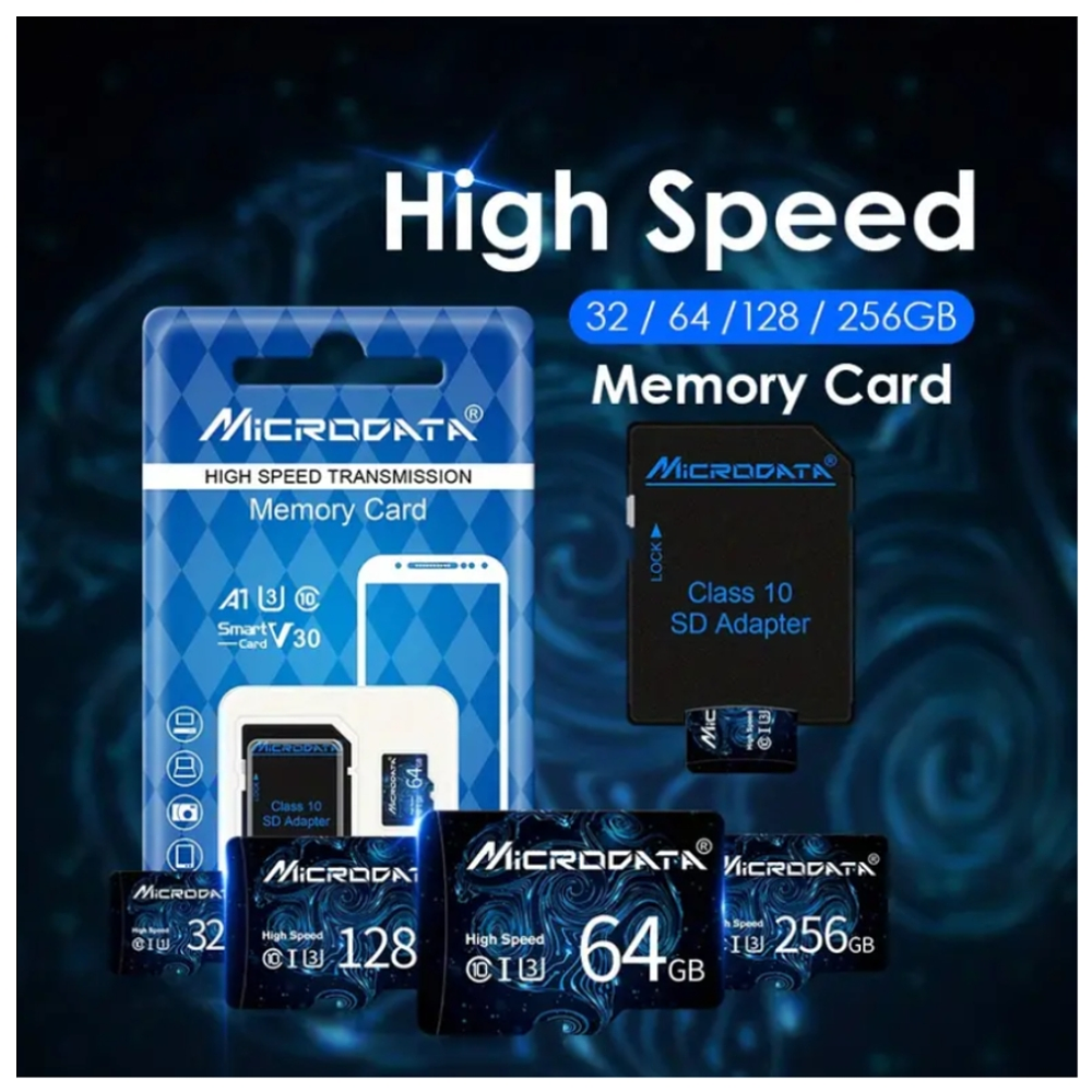 Memoria MicroData 64 GB MicroSD Clase10 + Adaptador SD 3