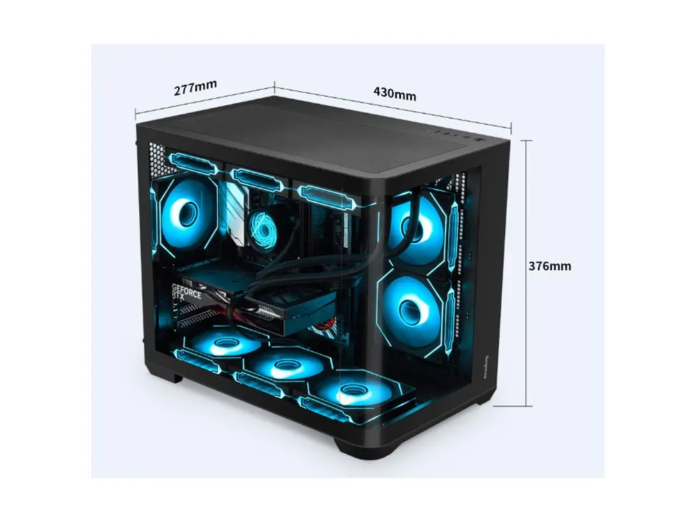 Gabinete Segotep Lumi 3S, M-ATX, Color negro 3