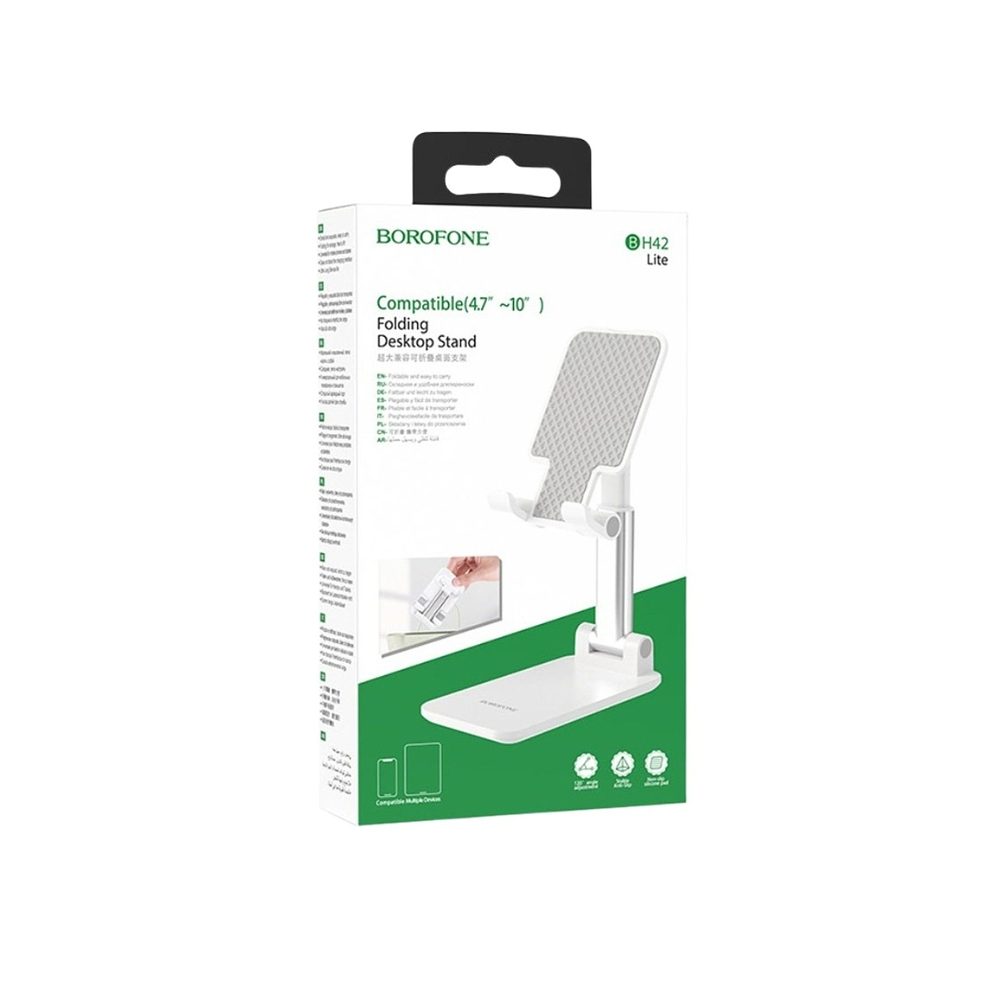 Soporte Teléfono para Escritorio Borofone BH42 Plegable, Color Blanco 1