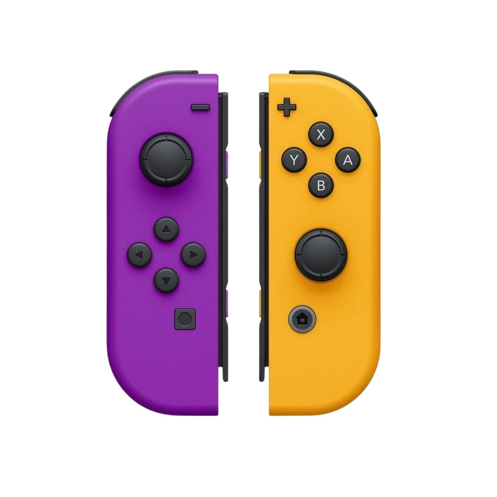 Joy Con Para Nintendo Switch y Oled, Color Morado y Naranjo Neón 1
