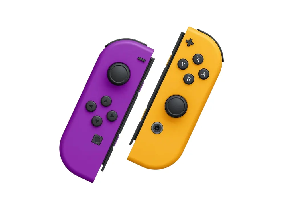 Joy Con Para Nintendo Switch y Oled, Color Morado y Naranjo Neón 2