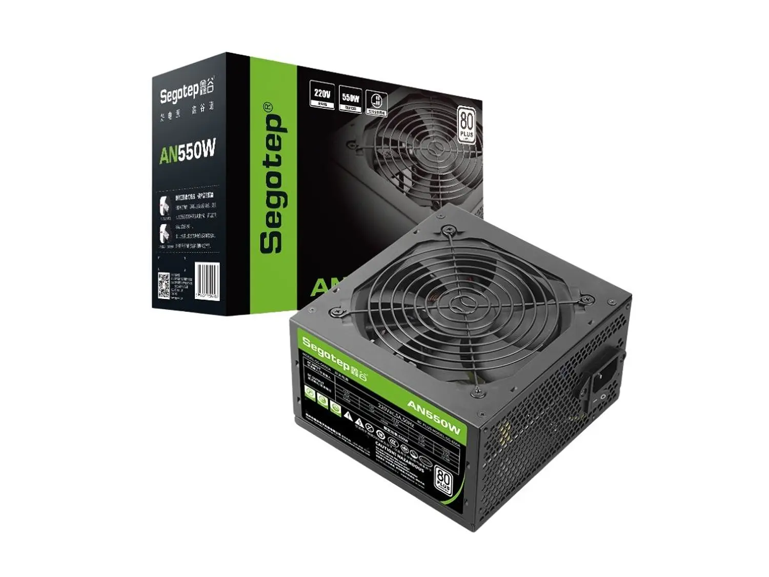 Fuente de Poder 550W Segotep AN550W, 80 Plus, Color Negro 1