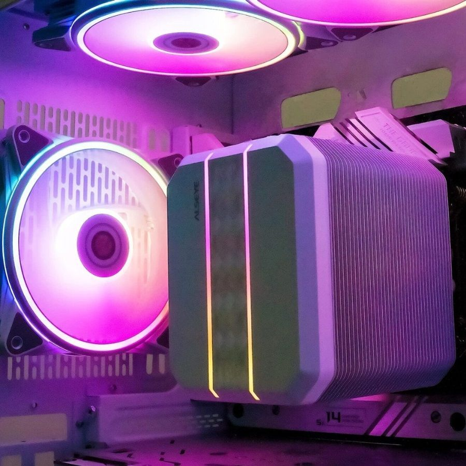 Cooler para CPU Alseye M90, AM5, LGA1700, Color Blanco 2