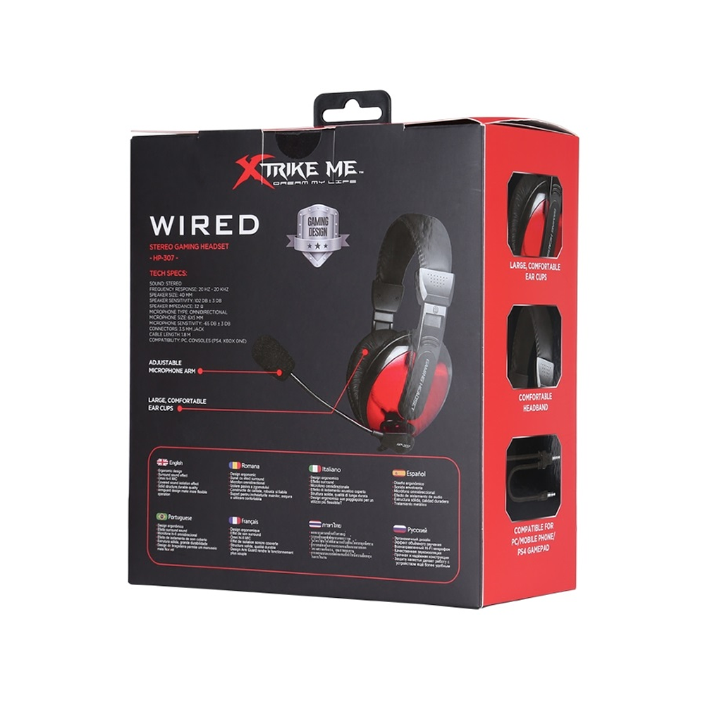 Audífono Gamer Xtrike Me HP-307, Jack 3.5, Color rojo, Micrófono con Filtro Anti Pop 5