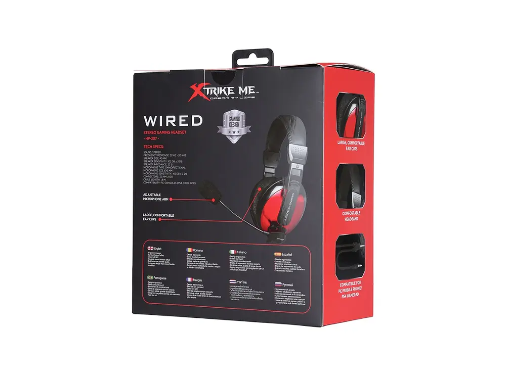 Audífono Gamer Xtrike Me HP-307, Jack 3.5, Color rojo, Micrófono con Filtro Anti Pop 5