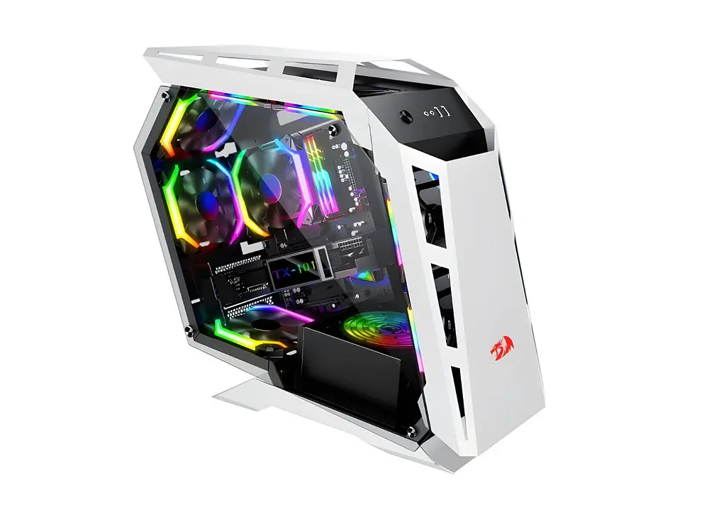 Gabinete Gamer Redragon Tx-101, RGB, Color Blanco 1