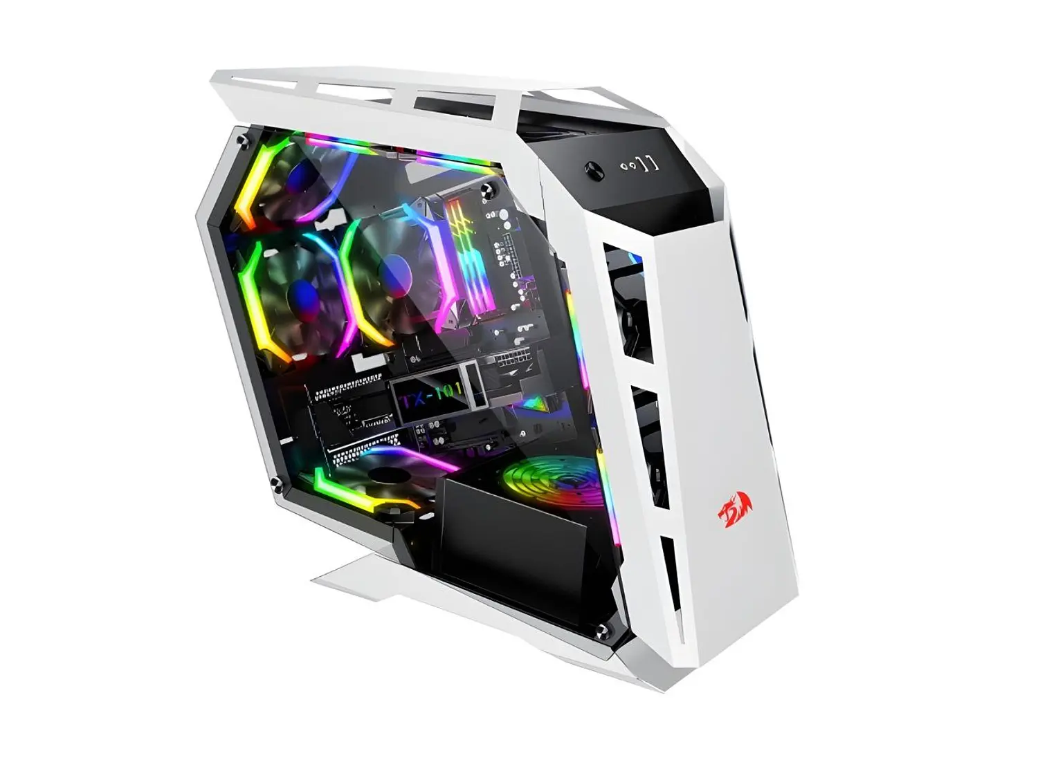 Gabinete Gamer Redragon Tx-101, RGB, Color Blanco 1
