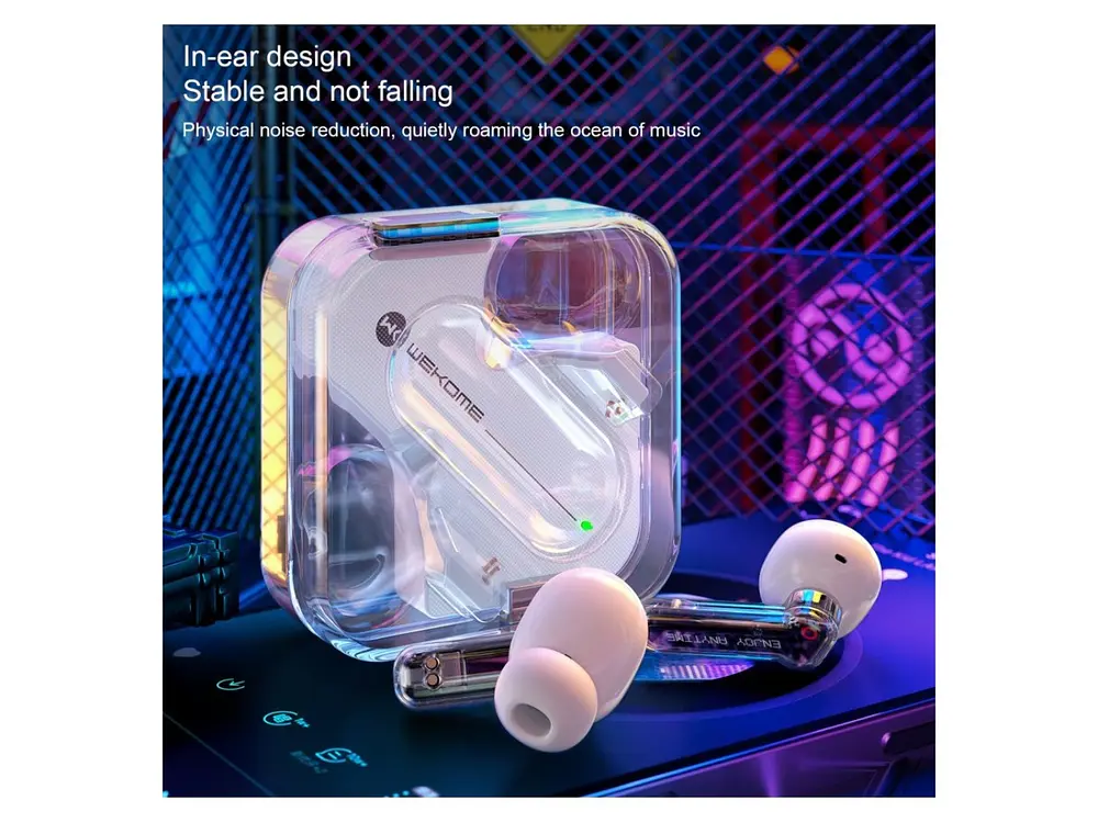 Auriculares Bluetooth Wekome V51 Vanguard Series, Transparentes 3