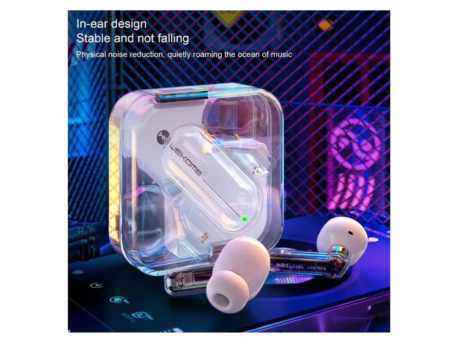 Auriculares Bluetooth Wekome V51 Vanguard Series, Transparentes 3