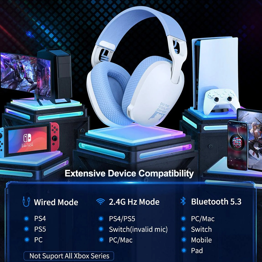 Audifono Gamer Onikuma Inalambricos, Bluetooth, Color Blanco 4