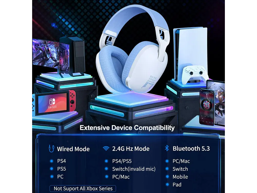 Audifono Gamer Onikuma B2 Inalambricos, Bluetooth, Color Blanco 4