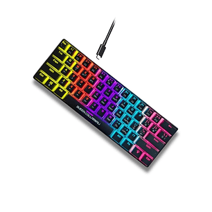 Teclado Mecánico Queen Collarwali 60%, inalámbrico, Color Negro, Switch Azul, Layout Español