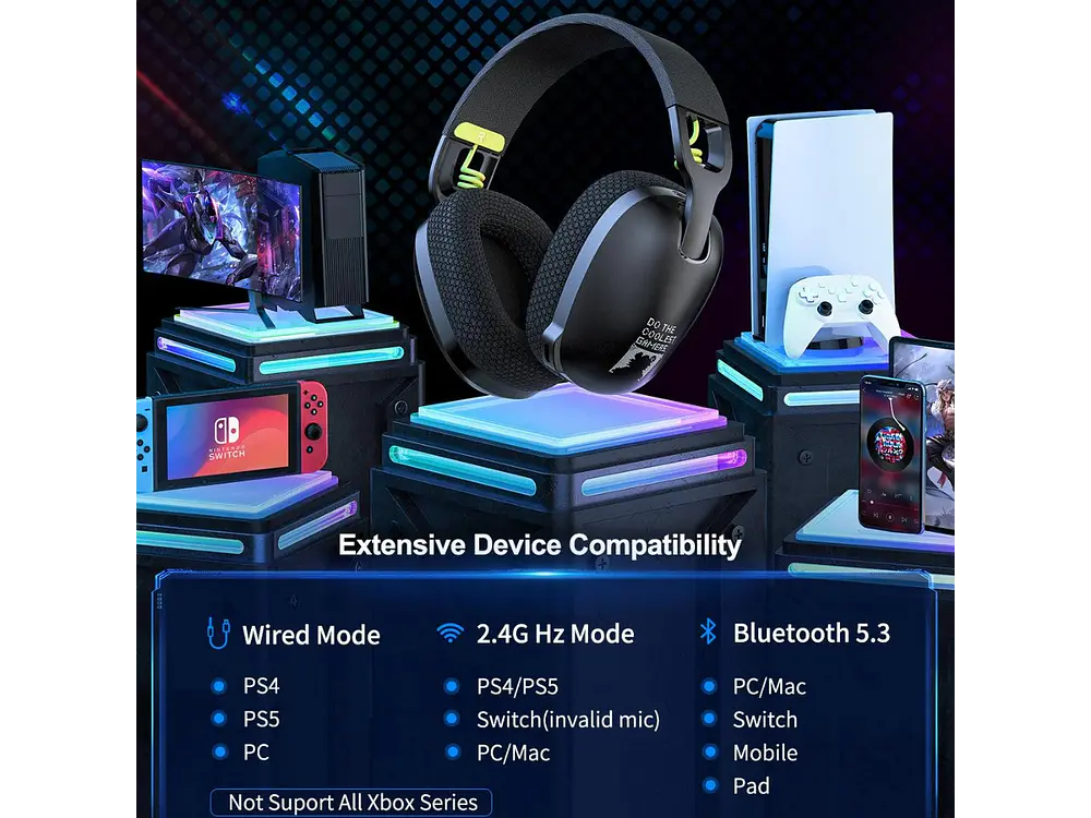 Audifono Gamer Onikuma B2 Inalambricos, Bluetooth, Color Negro 4