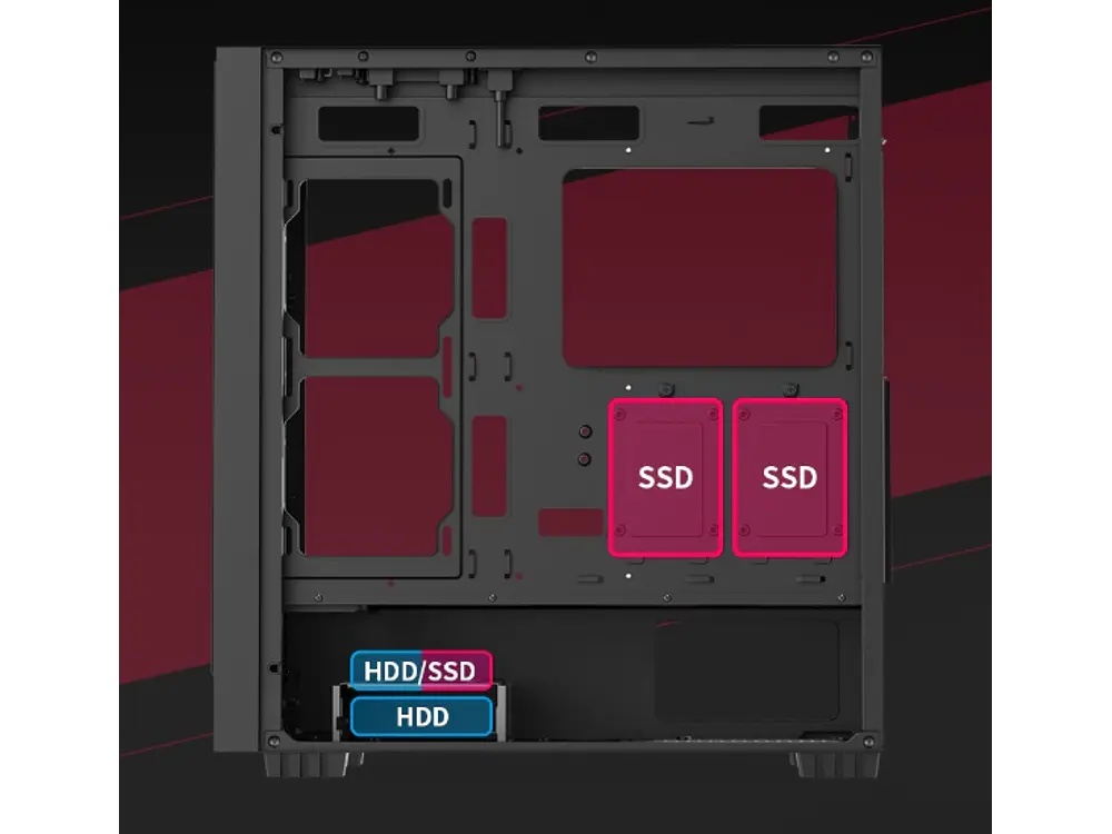Gabinete Segotep Rambo 360Q, E-Atx, Color Negro 9