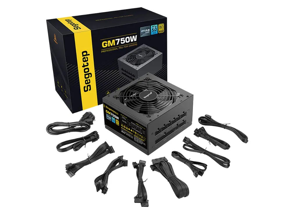 Fuente de Poder 750W Segotep , Atx 3.0, 80 Plus Gold, Modular, Color Negro 1