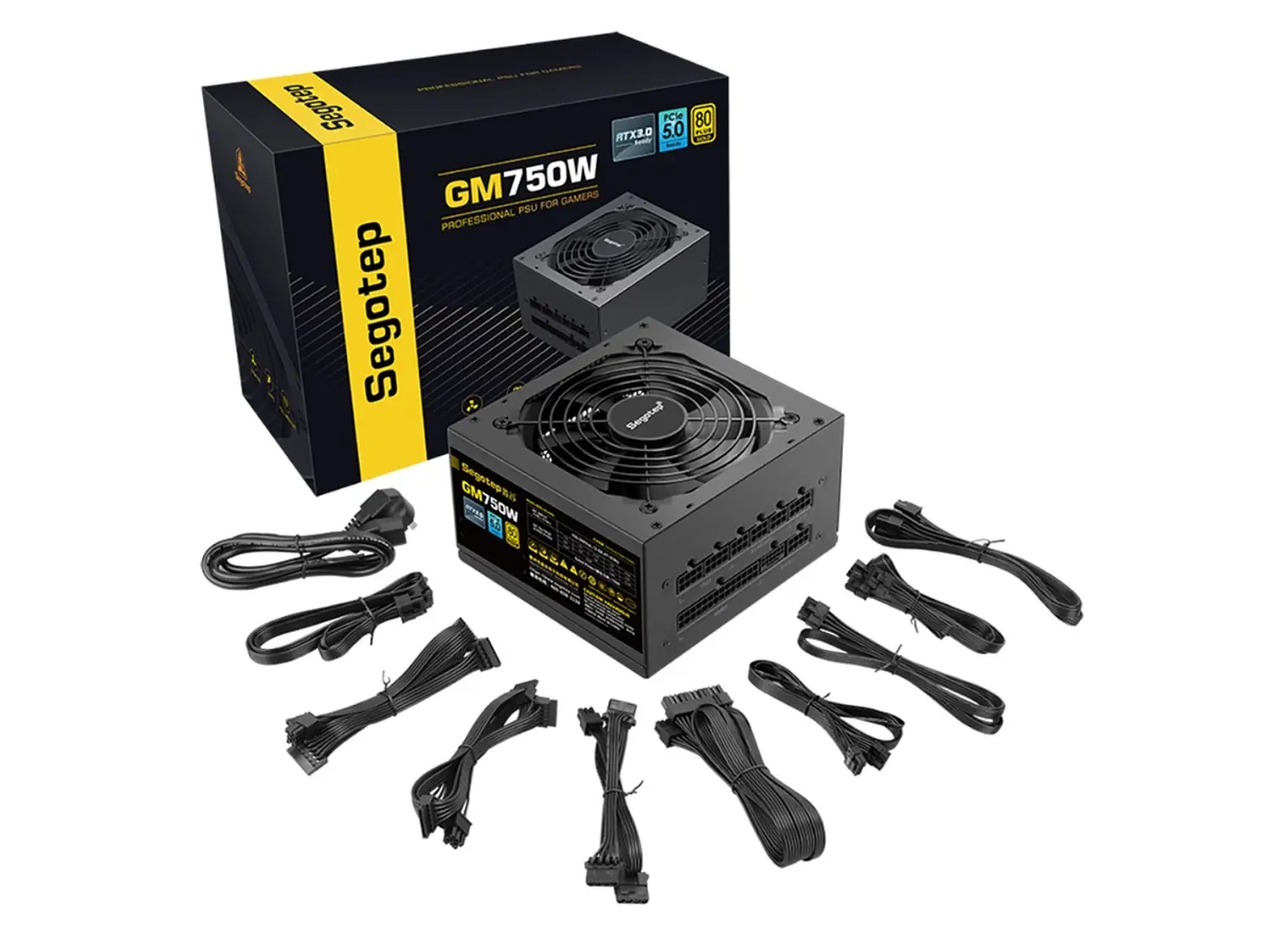 Fuente de Poder 750W Segotep , Atx 3.0, 80 Plus Gold, Modular, Color Negro 1