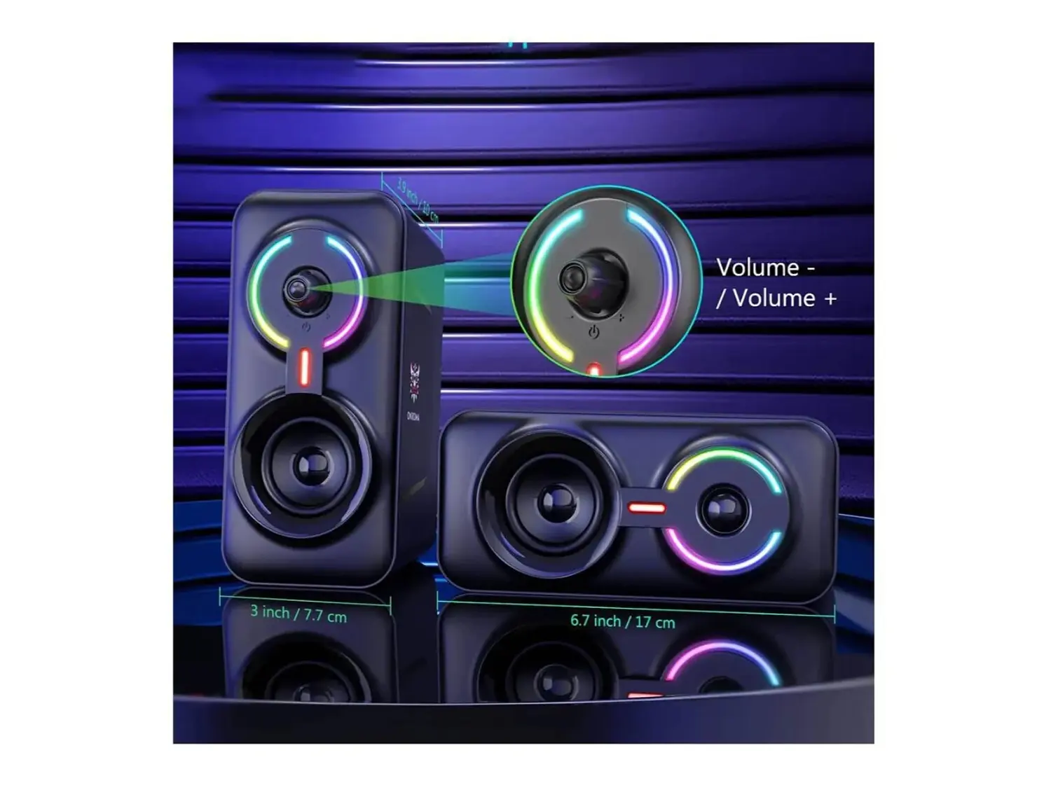 Parlantes Gamer Onikuma Rbg L6, Aux, 10W 2