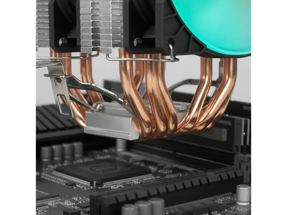 Disipador CPU Coolmoon MX6 Doble Fan, LGA1700, AM5 4