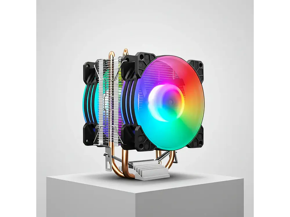 Disipador CPU Coolmoon P22 RGB Doble Fan, LGA 1200, AM4 2