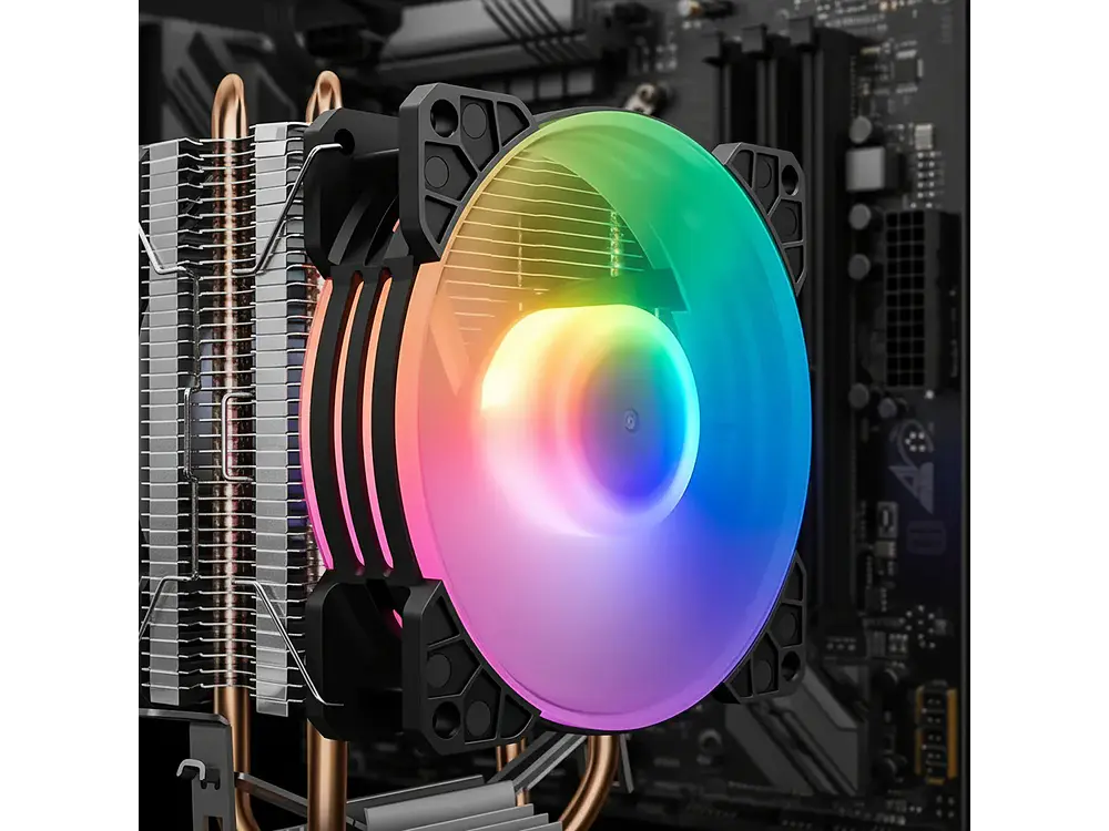 Disipador CPU Coolmoon P22 RGB Doble Fan, LGA 1200, AM4 3