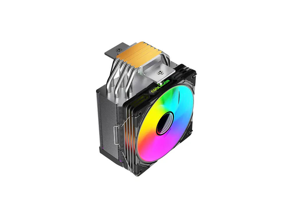 Cooler Para Cpu Coolmoon Gt600, Color Negro, Pantalla Digital, Argb, LGA1851, AM5 3