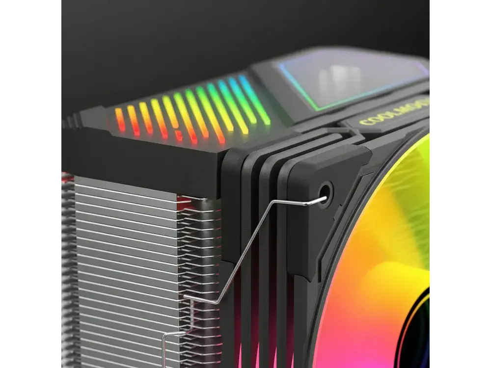 Cooler Para Cpu Coolmoon Gt400, Color Negro, Pantalla Digital, Argb, LGA1851, AM5 4