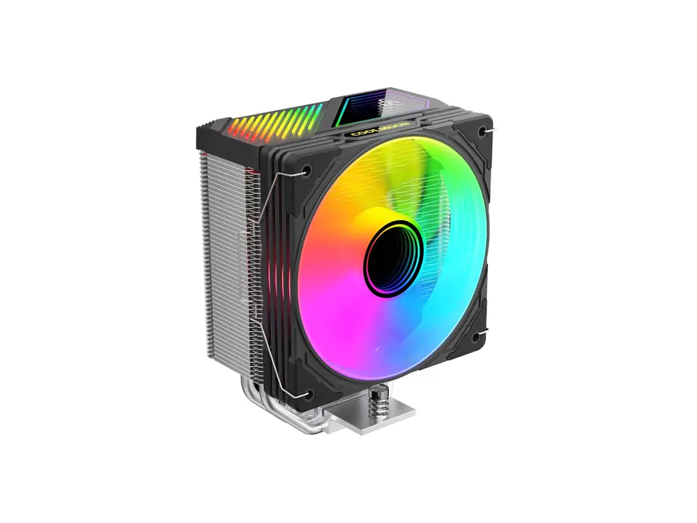 Cooler Para Cpu Coolmoon Gt400, Color Negro, Pantalla Digital, Argb, LGA1851, AM5 1