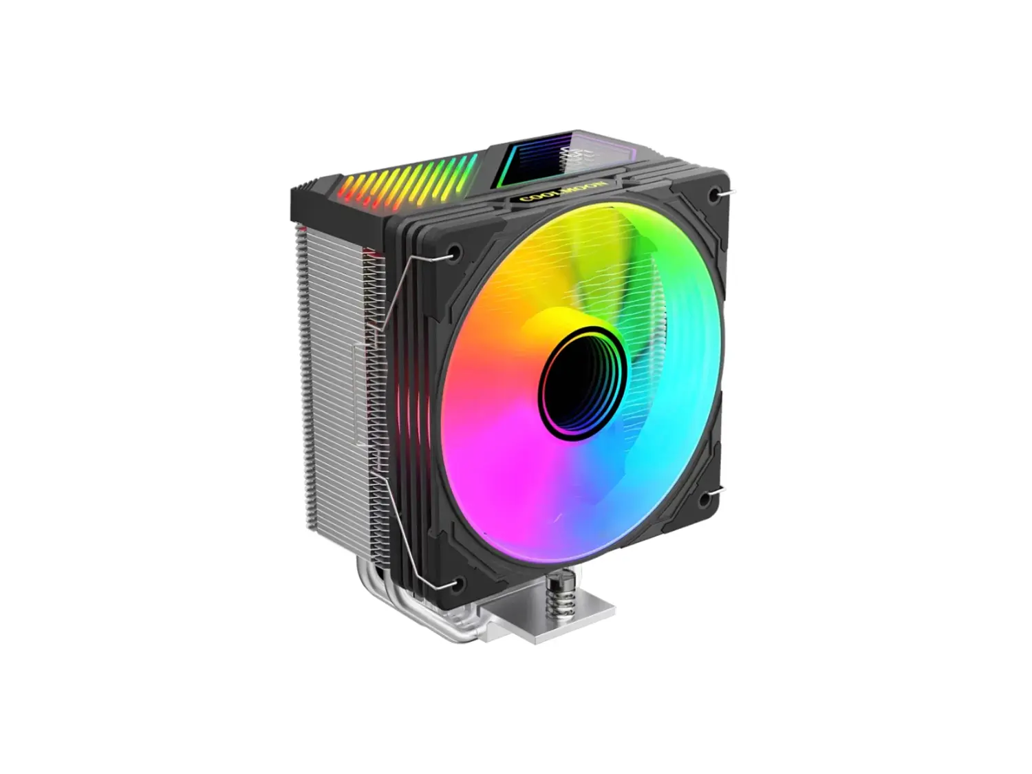 Cooler Para Cpu Coolmoon Gt400, Color Negro, Pantalla Digital, Argb, LGA1851, AM5 1