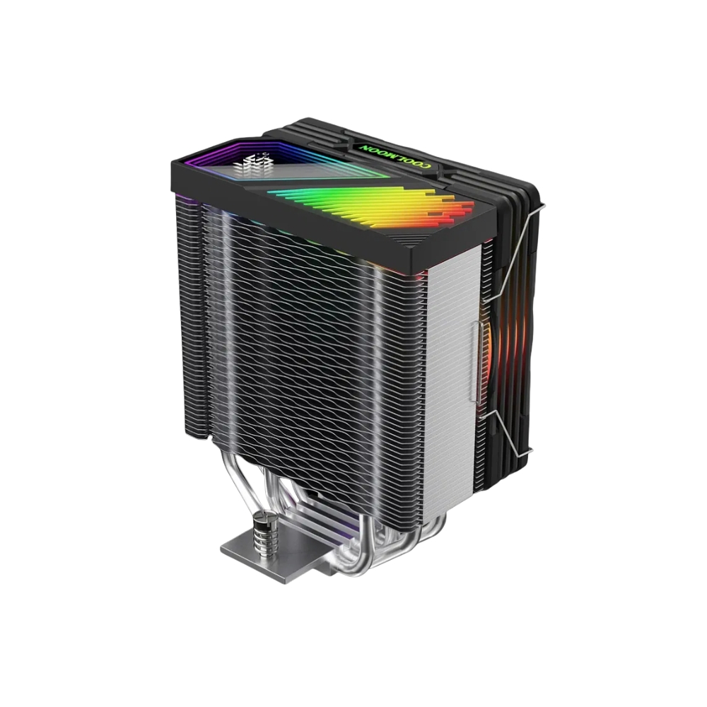 Cooler Para Cpu Coolmoon Gt400, Color Negro, Pantalla Digital, Argb, LGA1851, AM5 5