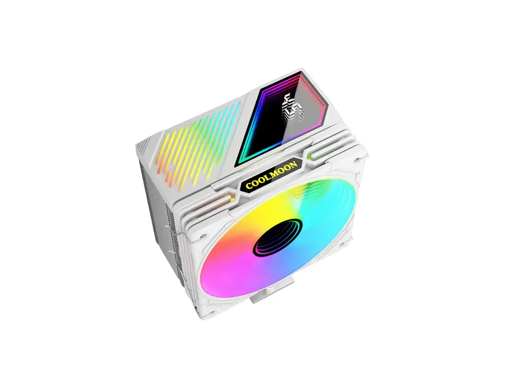 Cooler Para Cpu Coolmoon Gt400, Color Blanco , Pantalla Digital, Argb, LGA1851, AM5 4