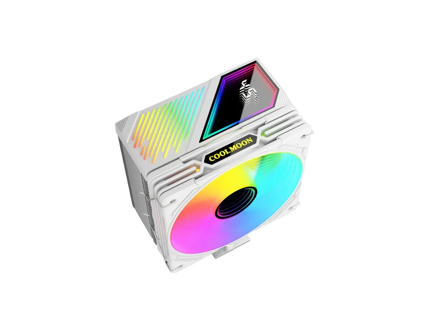 Cooler Para Cpu Coolmoon Gt400, Color Blanco , Pantalla Digital, Argb, LGA1851, AM5 4