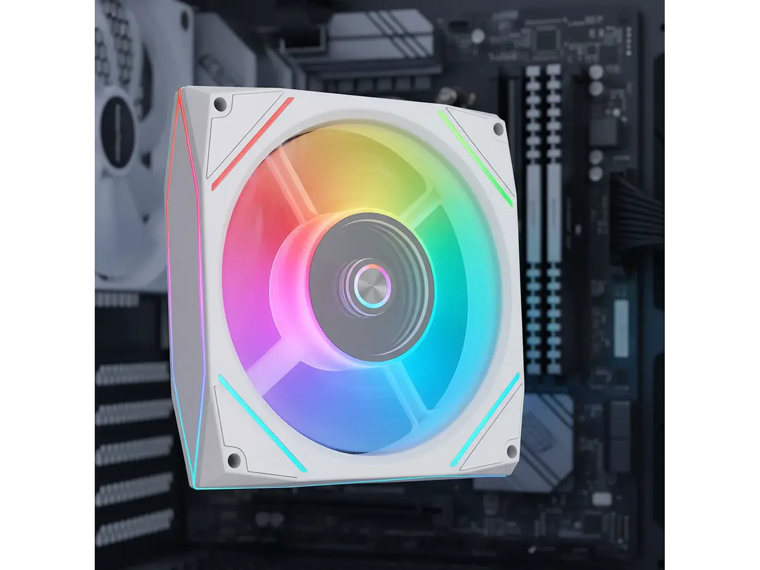 Ventilador 120mm Coolmoon Ly120 Argb Prisma, Color Blanco, 71 Cfm 2