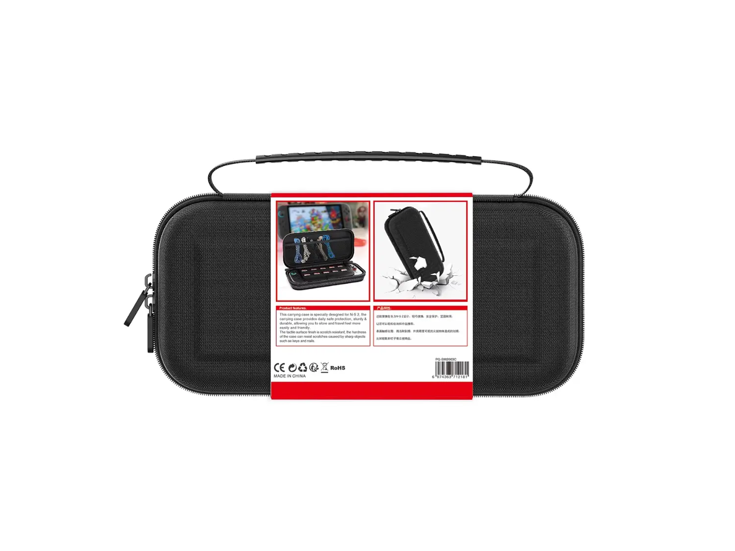Bolso Rígido para Nintendo Switch 2 Ipega, Color Negro 4