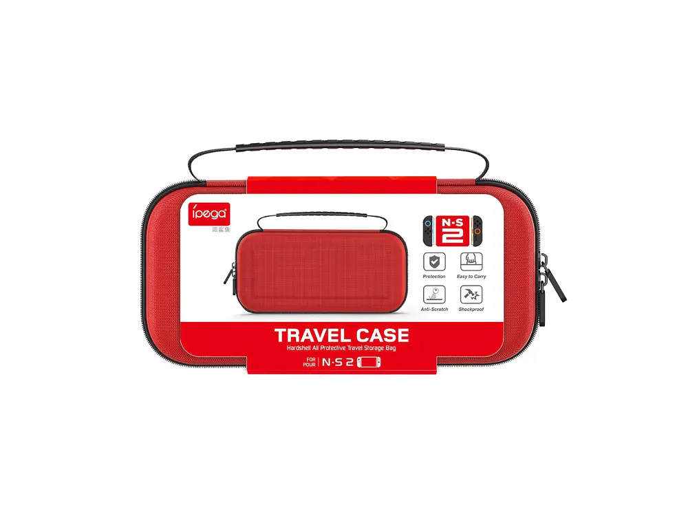 Bolso Rígido para Nintendo Switch 2 Ipega, Color Rojo 1