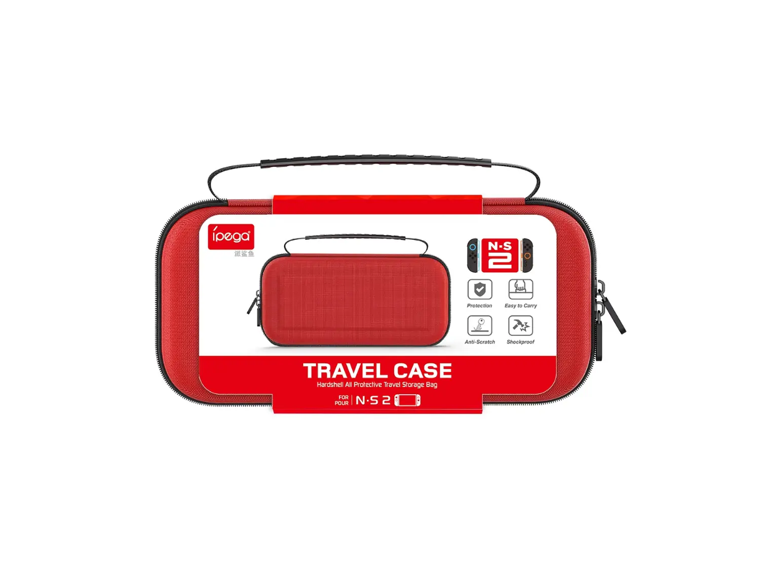 Bolso Rígido para Nintendo Switch 2 Ipega, Color Rojo 1