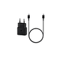Cargador Samsung 25w con Cable + Cable USB-C a USB-C, Color Negro - Miniatura 1