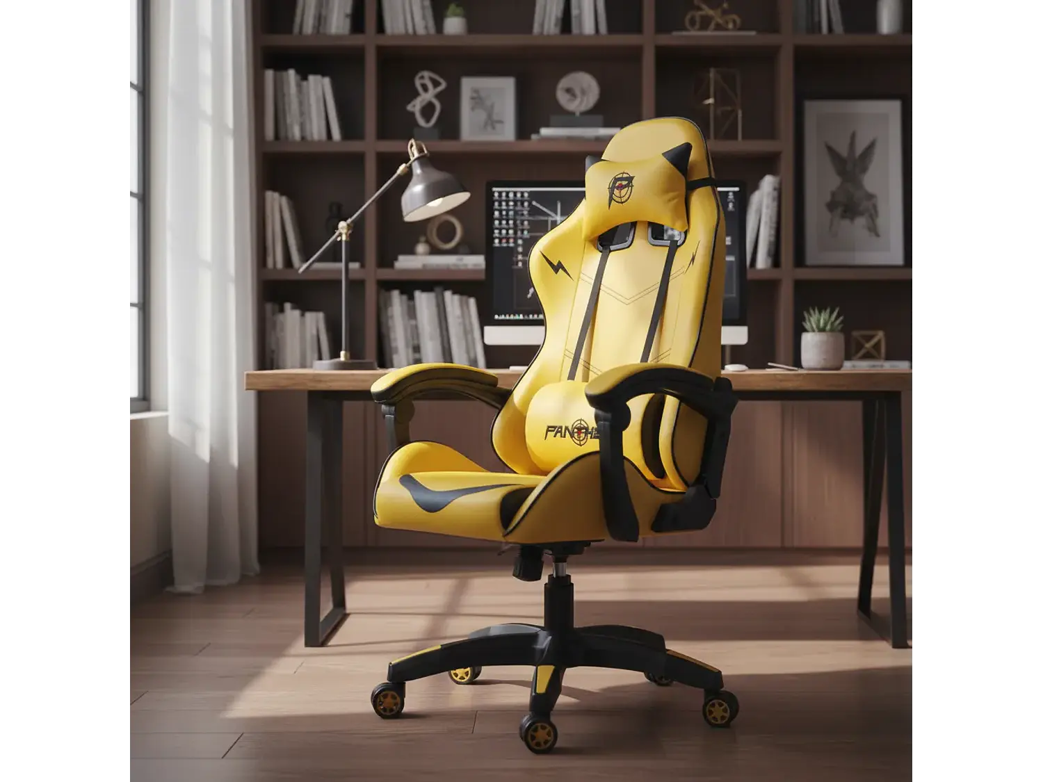 Silla Gamer Panther Reclinable, Diseño Pikachu 4