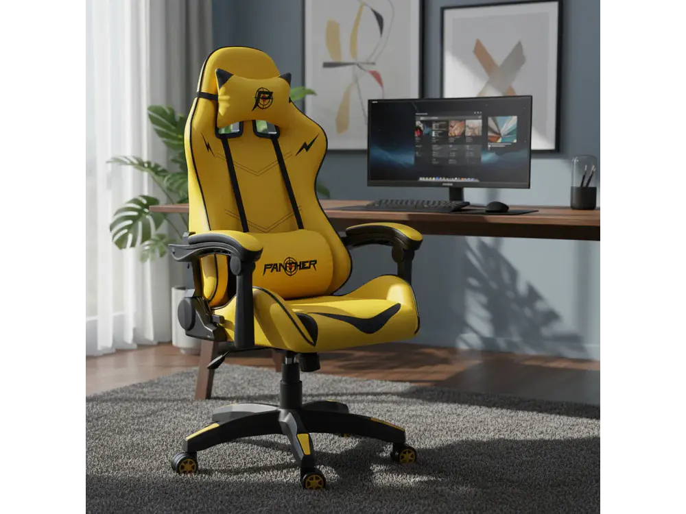 Silla Gamer Panther Reclinable, Diseño Pikachu 1