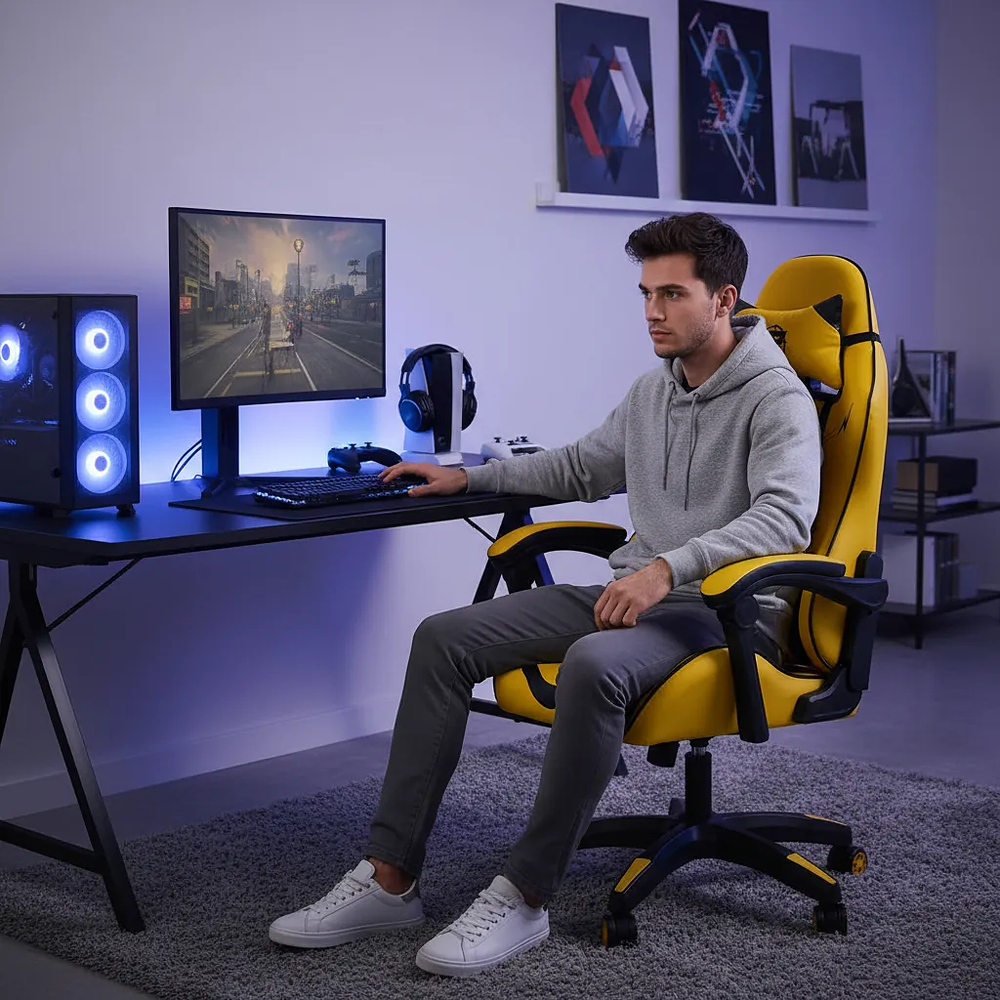 Silla Gamer Panther Reclinable, Diseño Pikachu 2