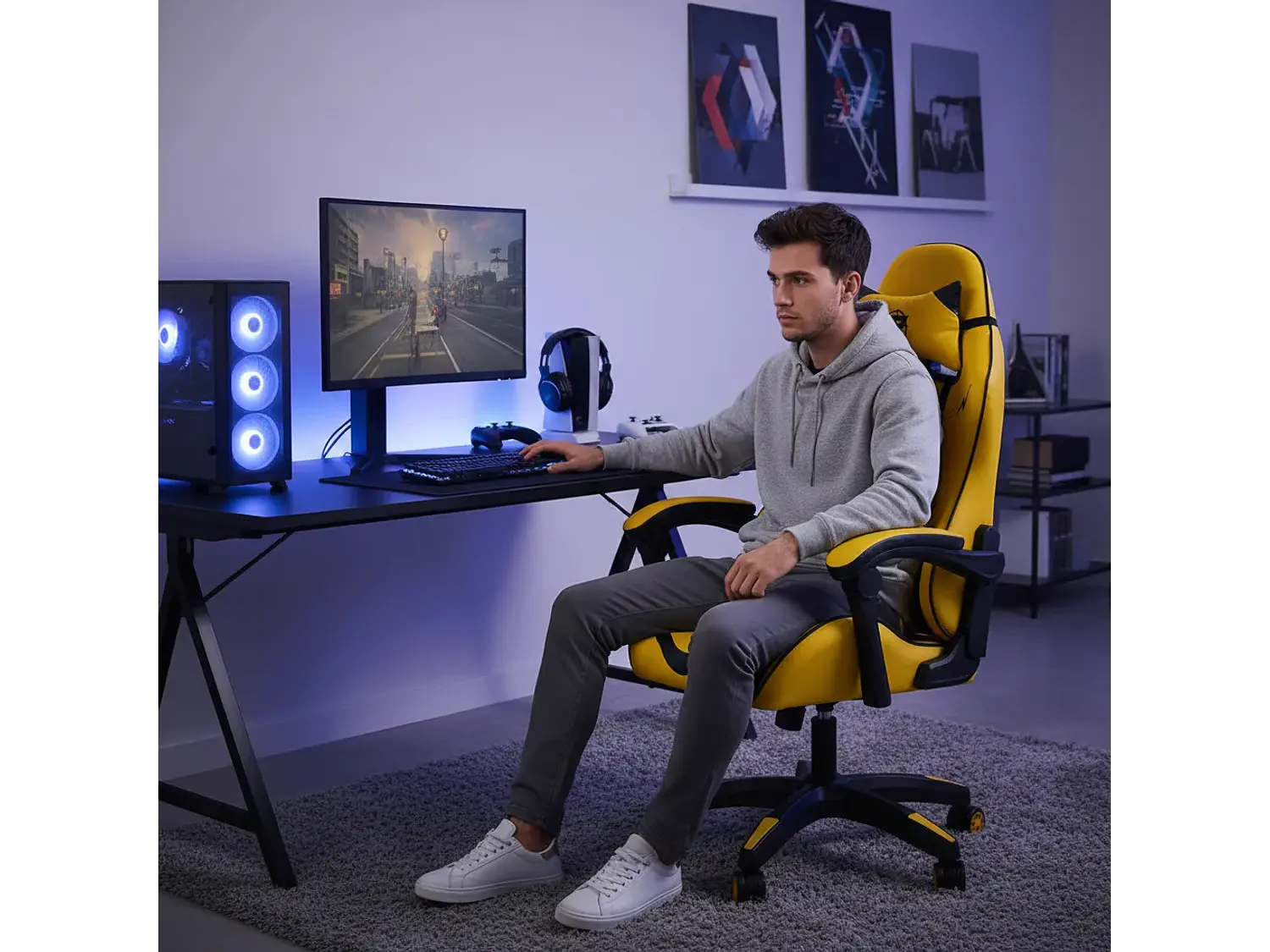 Silla Gamer Panther Reclinable, Diseño Pikachu 2
