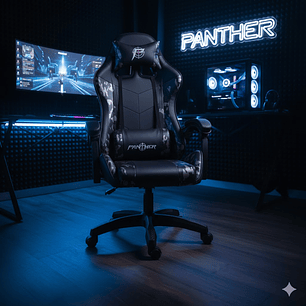Silla Gamer Panther, Reclinable, Diseño Camuflaje Gris