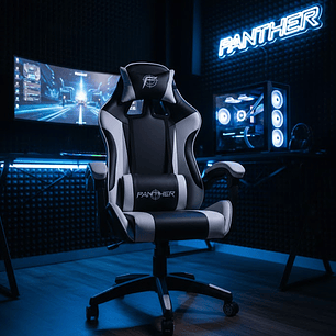 Silla Gamer Panther, Reclinable, Colores Blanco Negro