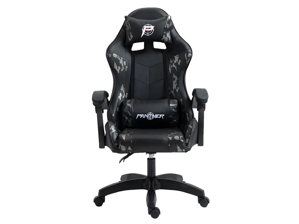 Silla Gamer Panther, Reclinable, Diseño Camuflaje Gris 3