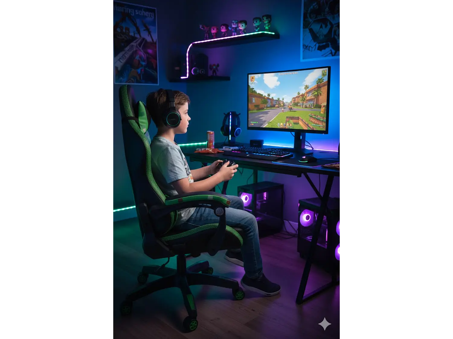 Silla Gamer Panther, Reclinable, Diseño Minecraft 4