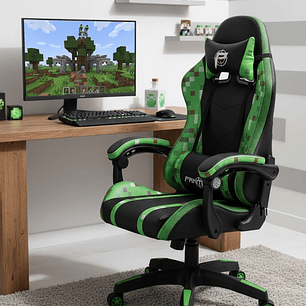 Silla Gamer Panther, Reclinable, Diseño Minecraft