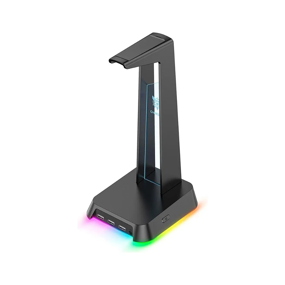 Soporte Audifonos Onikuma St-2, RGB, Color Negro, Hub USB 5