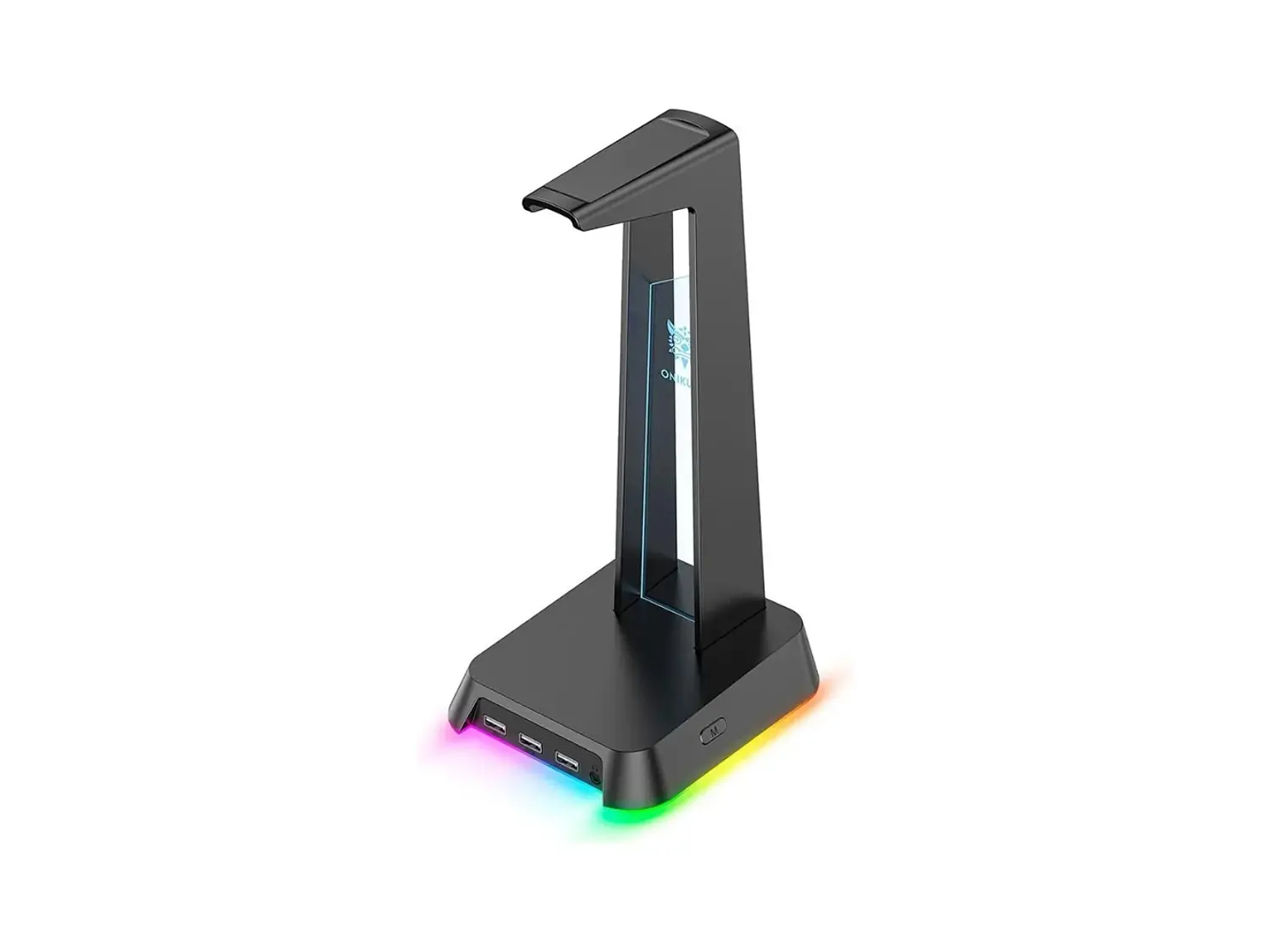 Soporte Audifonos Onikuma St-2, RGB, Color Negro, Hub USB 5