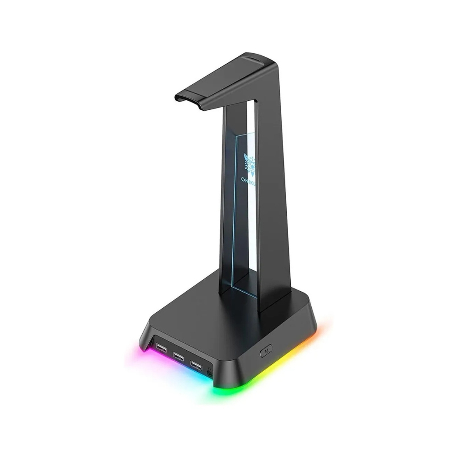 Soporte Audifonos Onikuma St-2, RGB, Color Negro, Hub USB 5