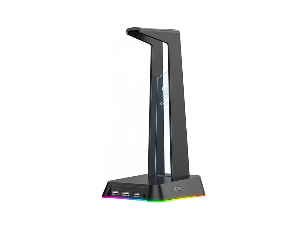 Soporte Audifonos Onikuma St-2, RGB, Color Negro, Hub USB 1